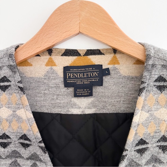 Pendleton Rancho Arroyo Wool Vest Southwest Pattern Size Large Quilted Western - Picture 2 of 9